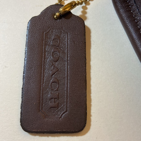 Vintage COACH Clutch Case Makeup Money Pouch Brown Chestnut Leather Top Zipper - Picture 4 of 7